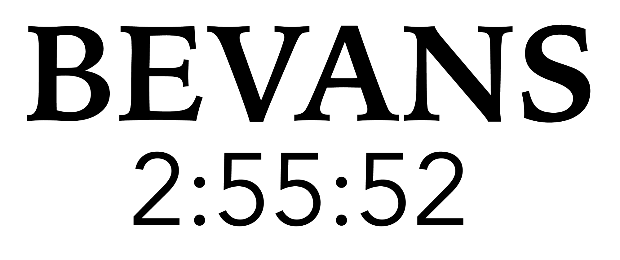 Bevans 2:55:52 Logo